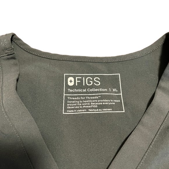 Figs Technical Collection Green Women's XL Scrub Top - Picture 5 of 8